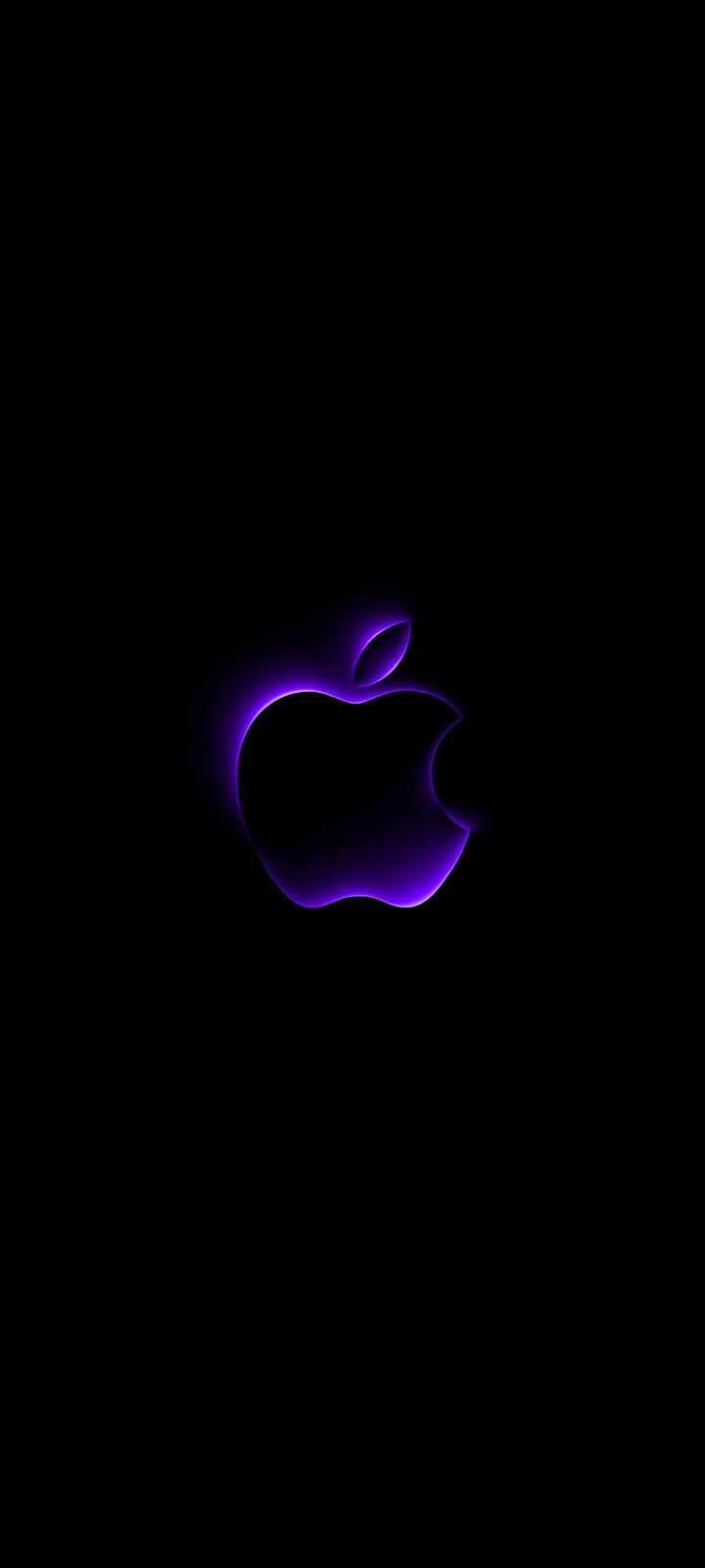 Purple Neon Apple Graphic - Minimalist Abstract Graphic 2K iPhone Wallpaper (1770x3933)