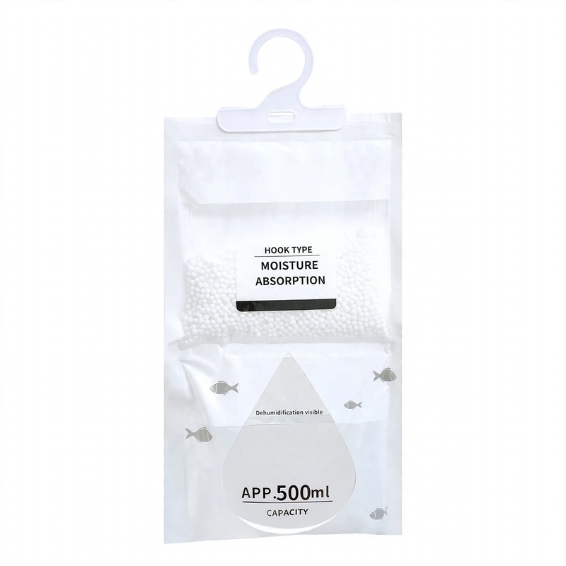 Hanging dehumidifier bag for the household
