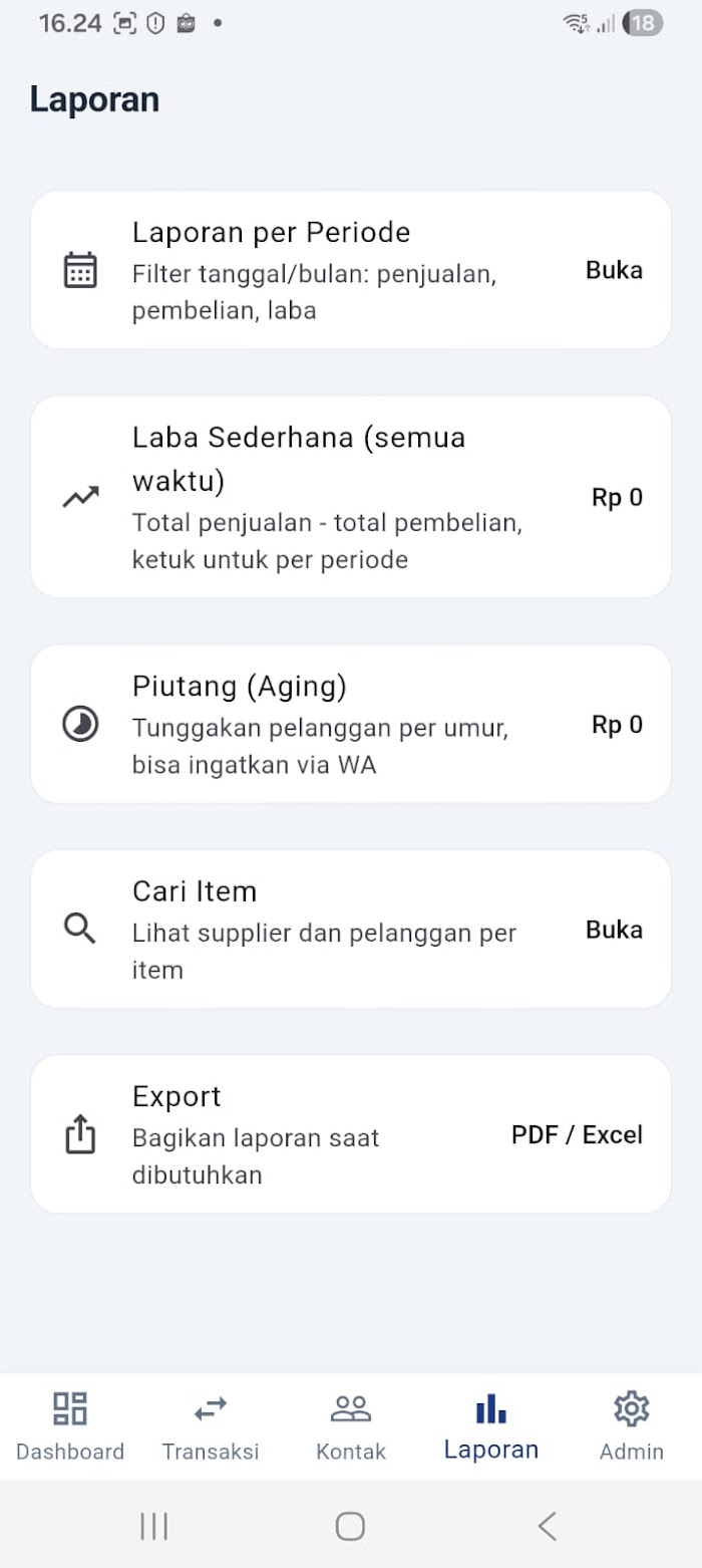 Tampilan Buku Dagang 5
