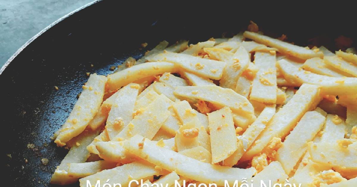 Củ sắn dây xào trứng (củ năng)