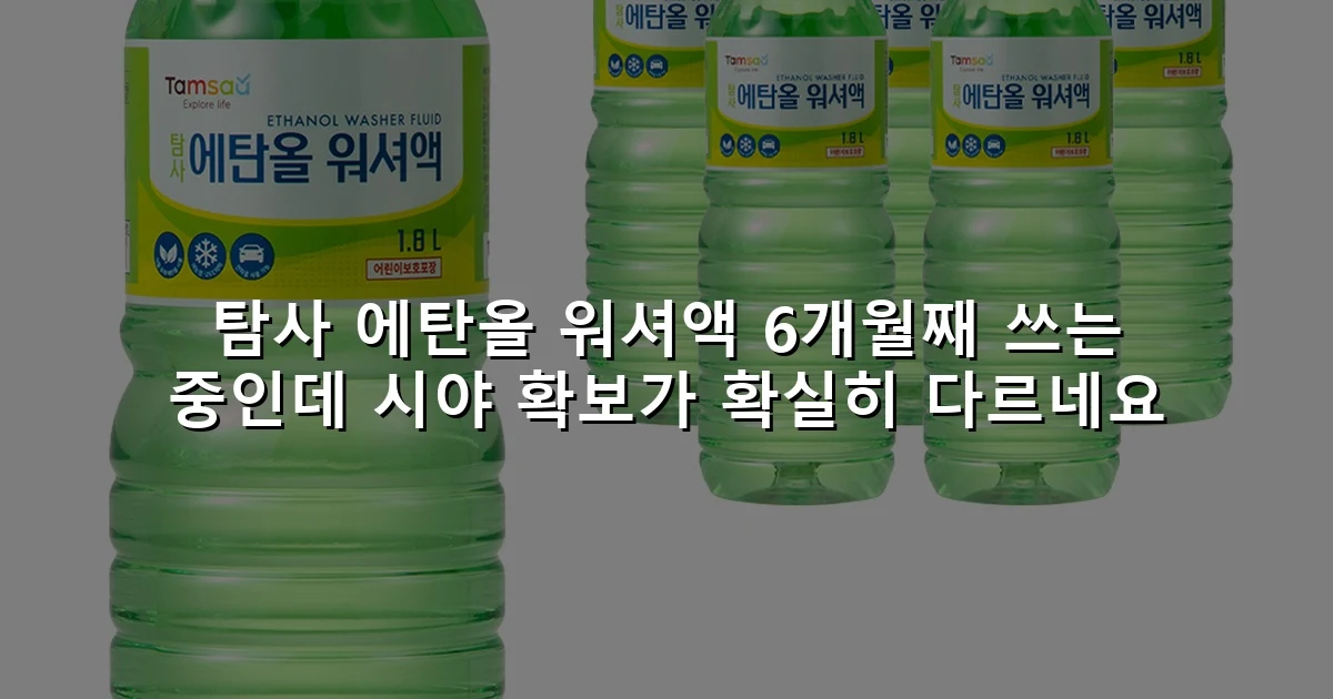 탐사 에탄올 워셔액 6개월째 쓰는 중인데 시야 확보가 확실히 다르네요