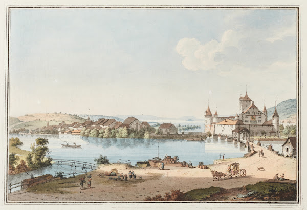 Vue de Nidau et du Lac de Bienne