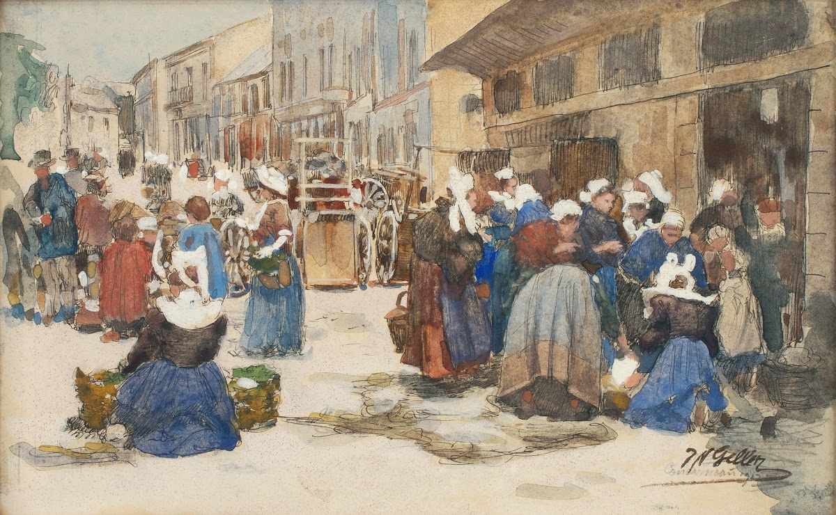 Markt in Concarneau 1912