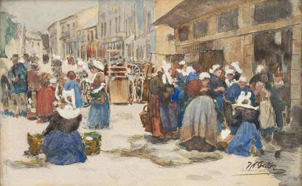 Markt in Concarneau 1912