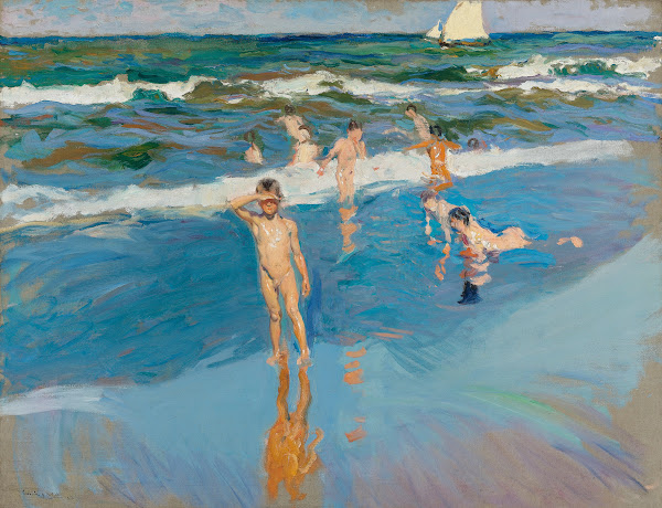 Niños En El Mar Playa De Valencia Children In The Sea Valencia Beach 1908