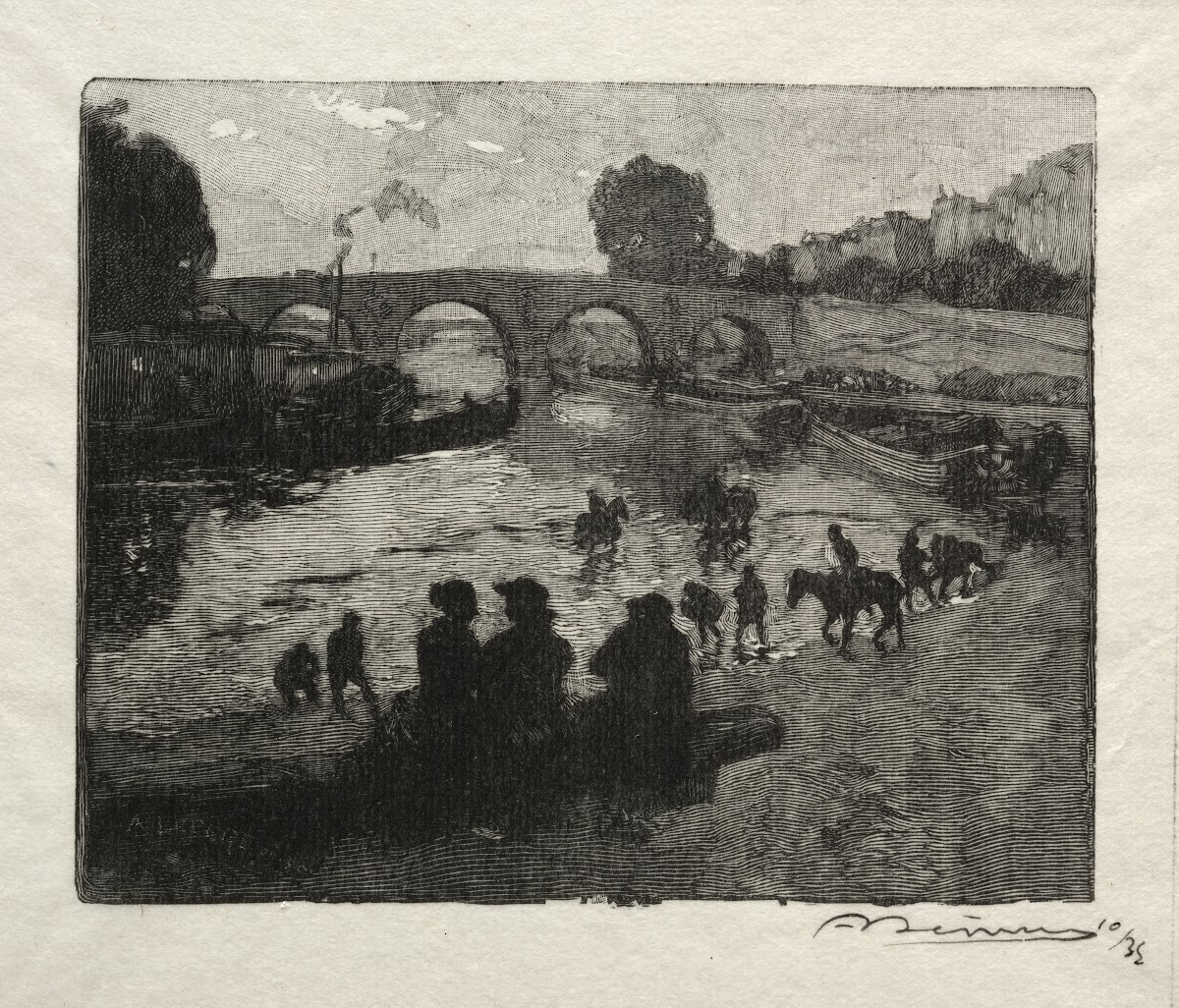 LAbreuvoir du Pont Marie 1890