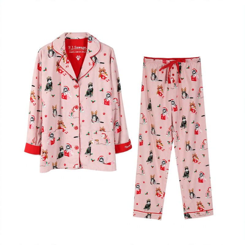 Women's cotton house suit, brushed, versatile