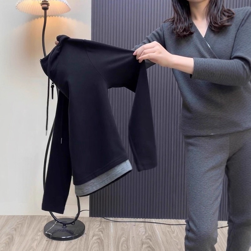Damen Kapuzen-Sweatshirt in Lagen-Optik