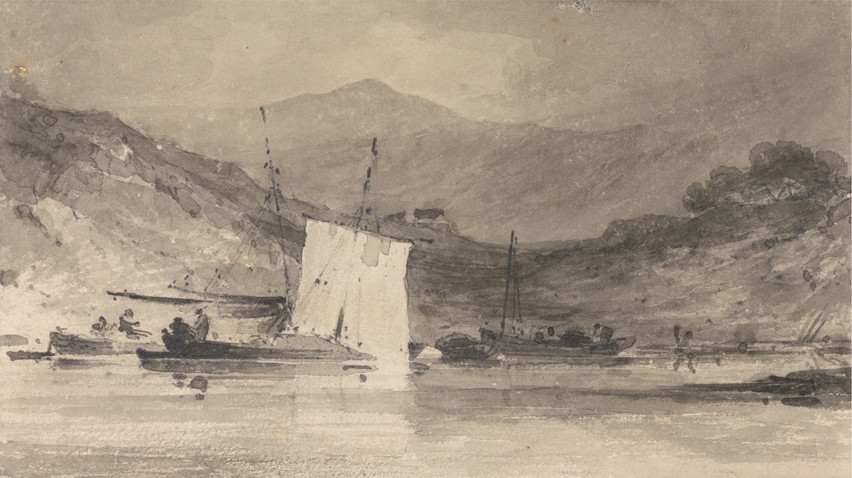 Cader Idris from the Mawddach Estuary above Barmouth ca 1802