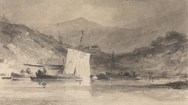 Cader Idris from the Mawddach Estuary above Barmouth ca 1802