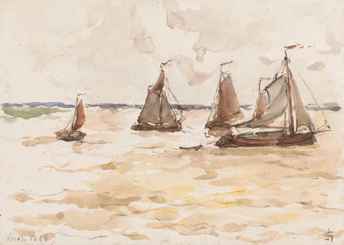 Vissersschepen op een rivier 1851   1899
