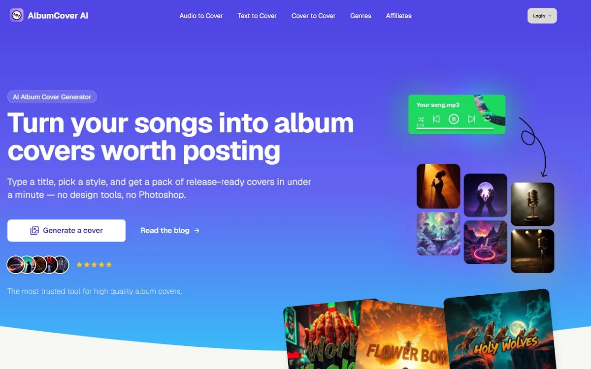 Captura de AlbumCover AI