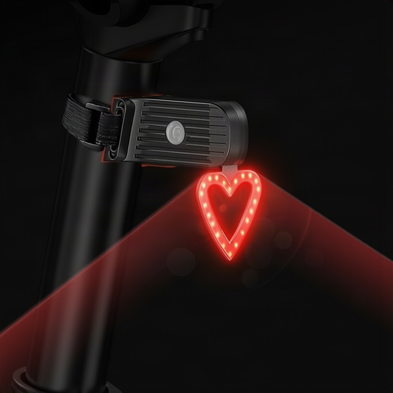 Fahrrad-Rücklicht mit Fließlicht-Effekt, USB-C
