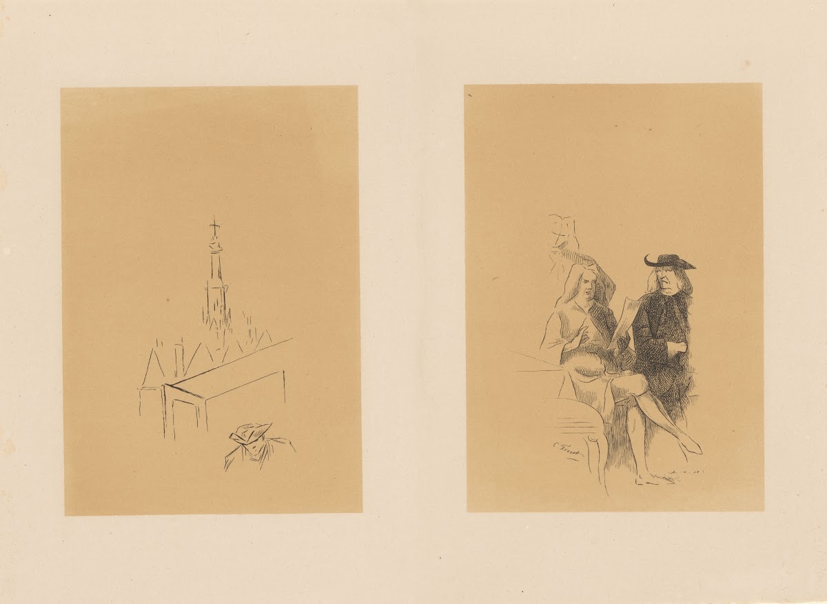 Munttoren En Twee Mannen Met Een Brief 1873