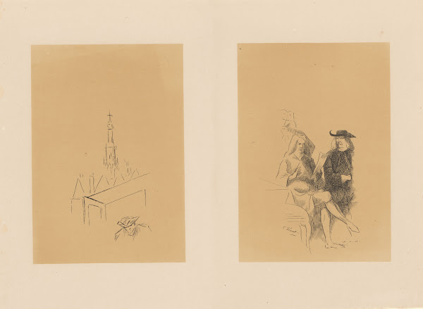 Munttoren En Twee Mannen Met Een Brief 1873