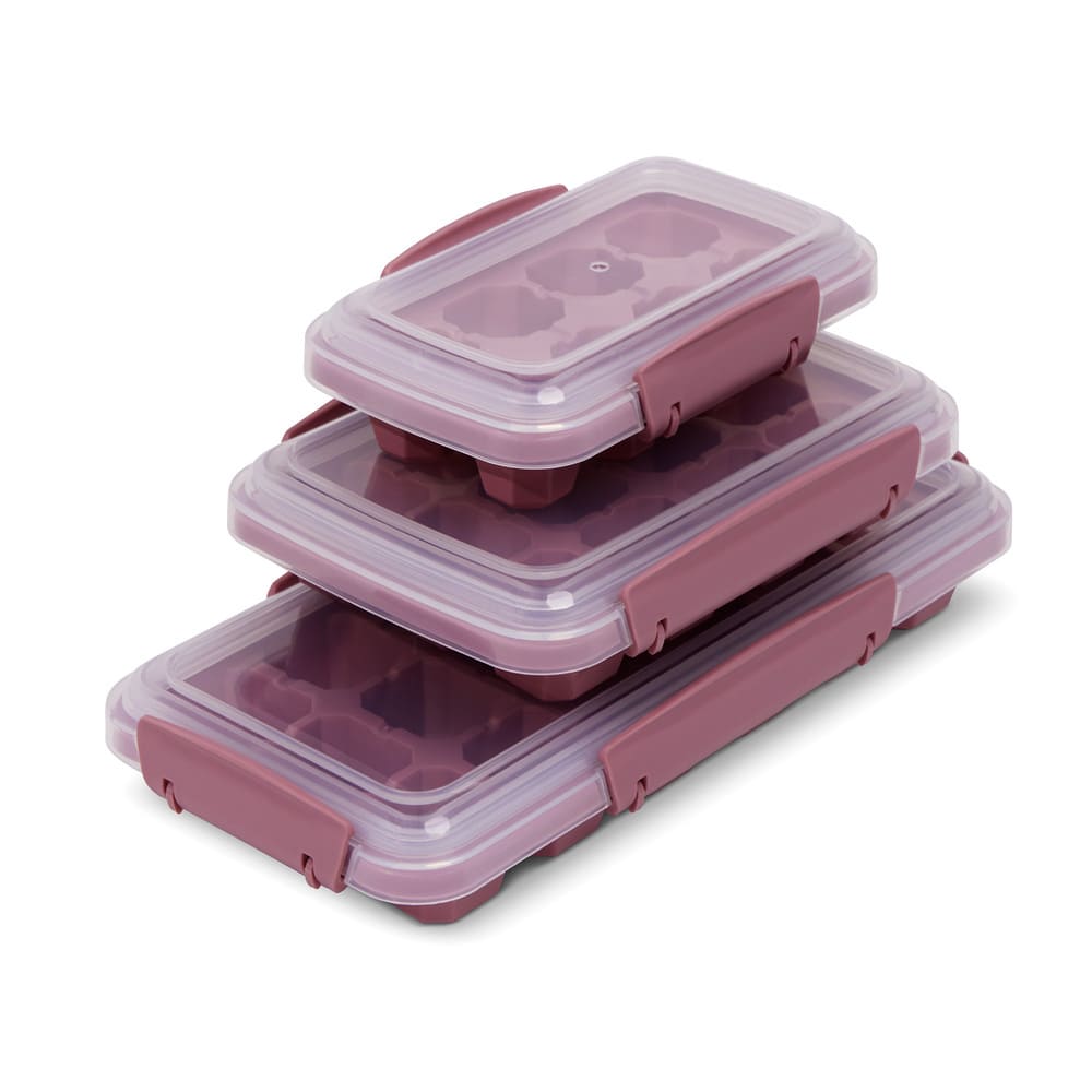 Set de moldes para hielo con tapas Core Kitchen™, 3 piezas
