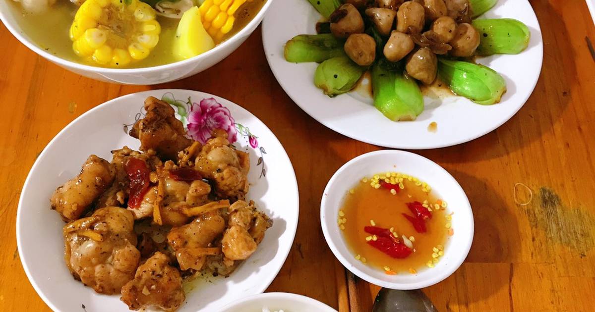 Cơm chiều cho 3 người