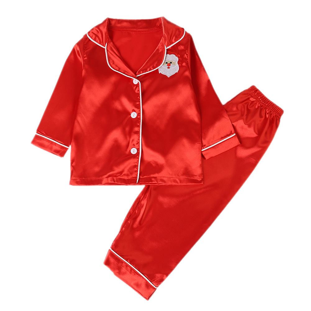 Children's pajama made from ice silk, long-sleeve, festive