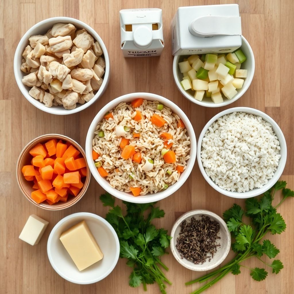 Ingredients for Creamy Chicken Wild Rice Soup Recipe for Cozy Dinner – Easy One-Pot Comfort Food