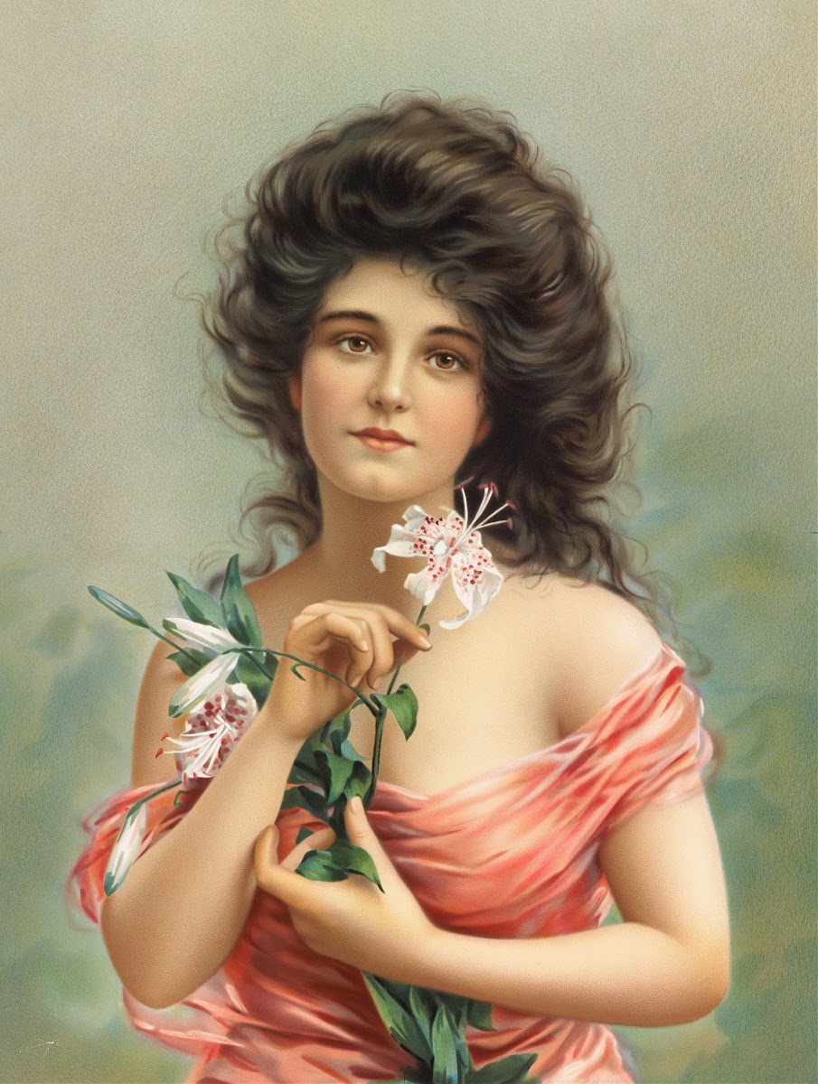 Woman with Lily ca 18611897