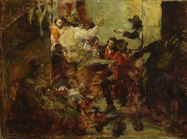Tavern in Rome sketch 1874