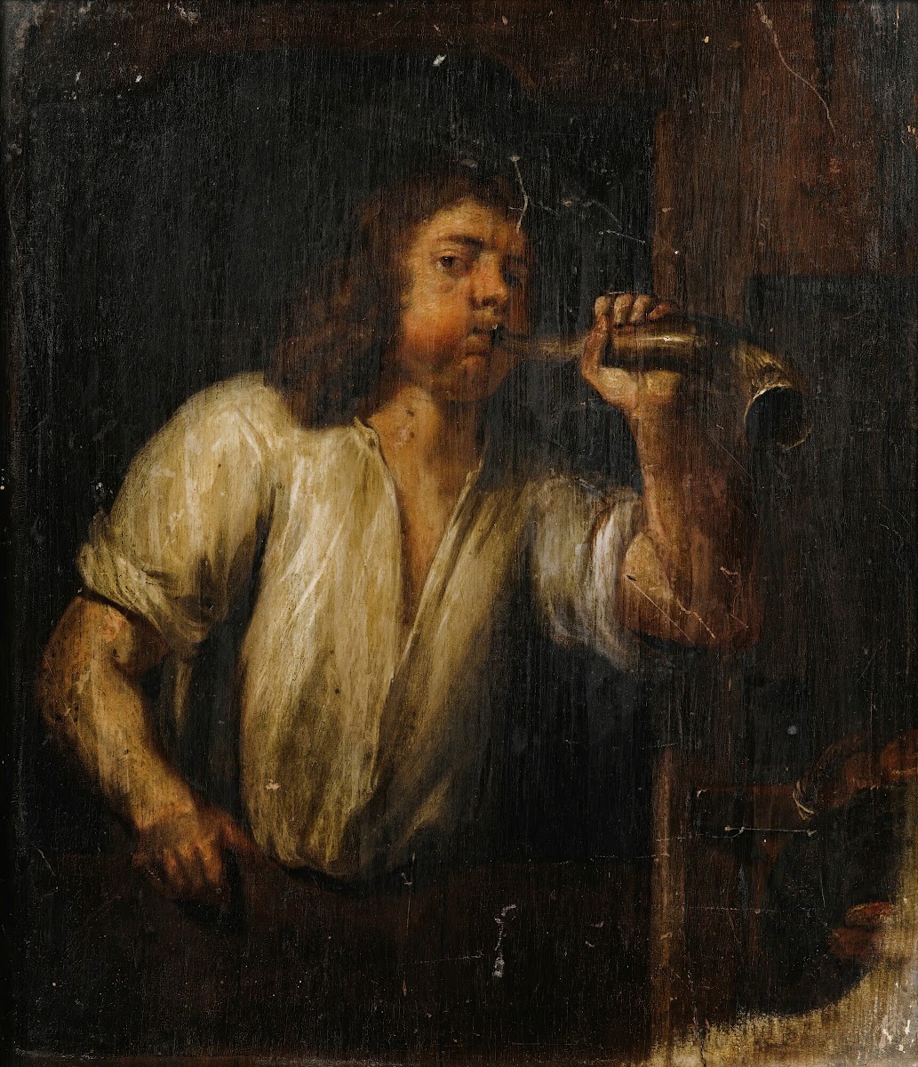Portrait of a man at a window