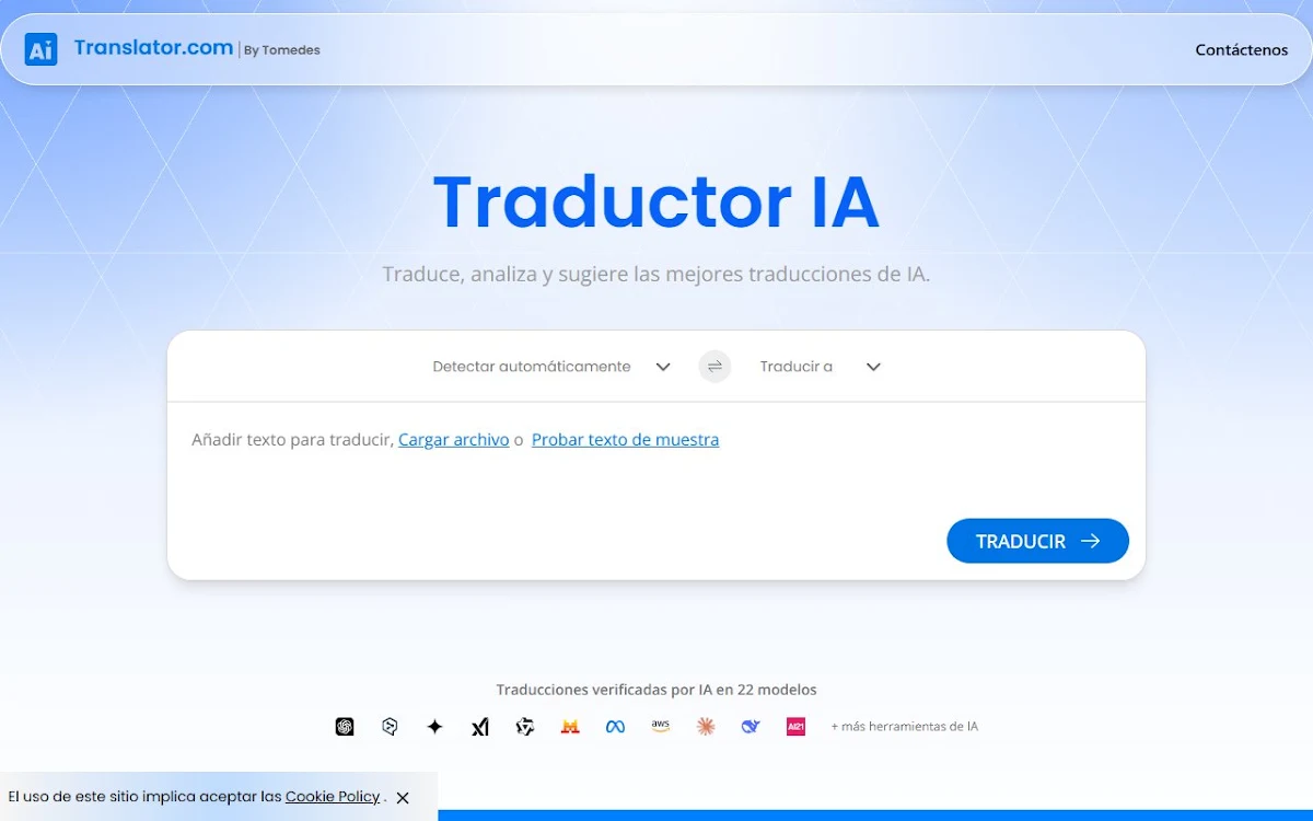 Captura de AITranslator.com