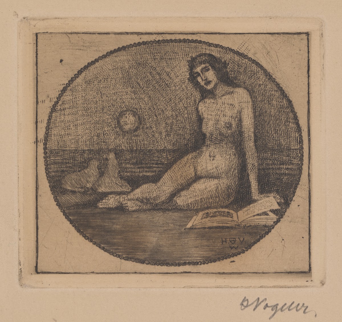 Ex Libris Liegende am Meer 1912