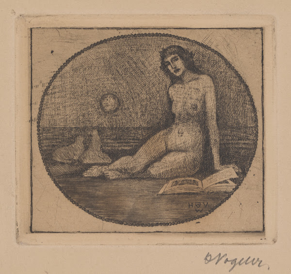 Ex Libris Liegende am Meer 1912