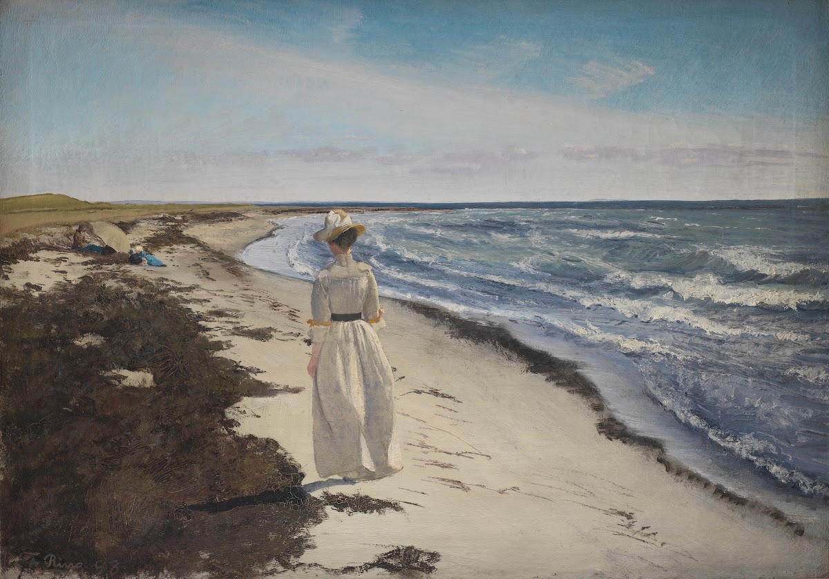 Lady at Karrebæksminde Beach Zealand 1898