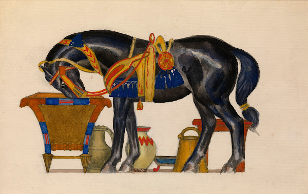 Cheval sabreuvant