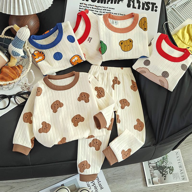 Kids' Pajama Set, Cotton, Jacquard Pattern
