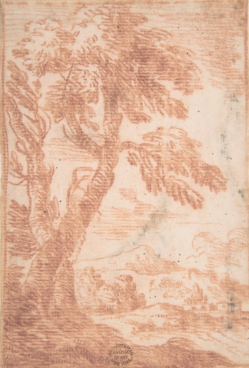 Distant Landscape with Tree in Foreground 17th century