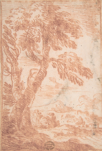 Distant Landscape with Tree in Foreground 17th century