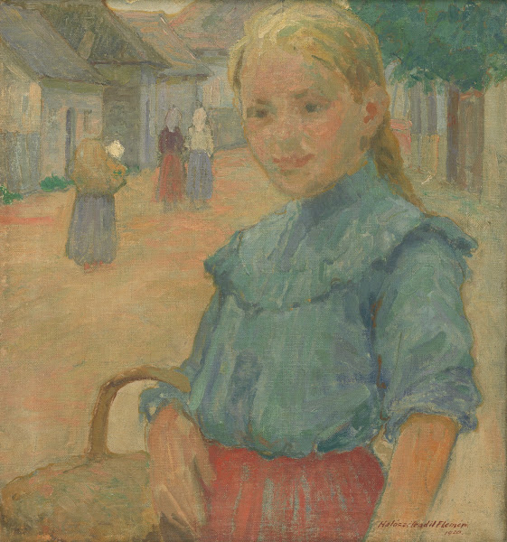 Little girl with a basket 1920