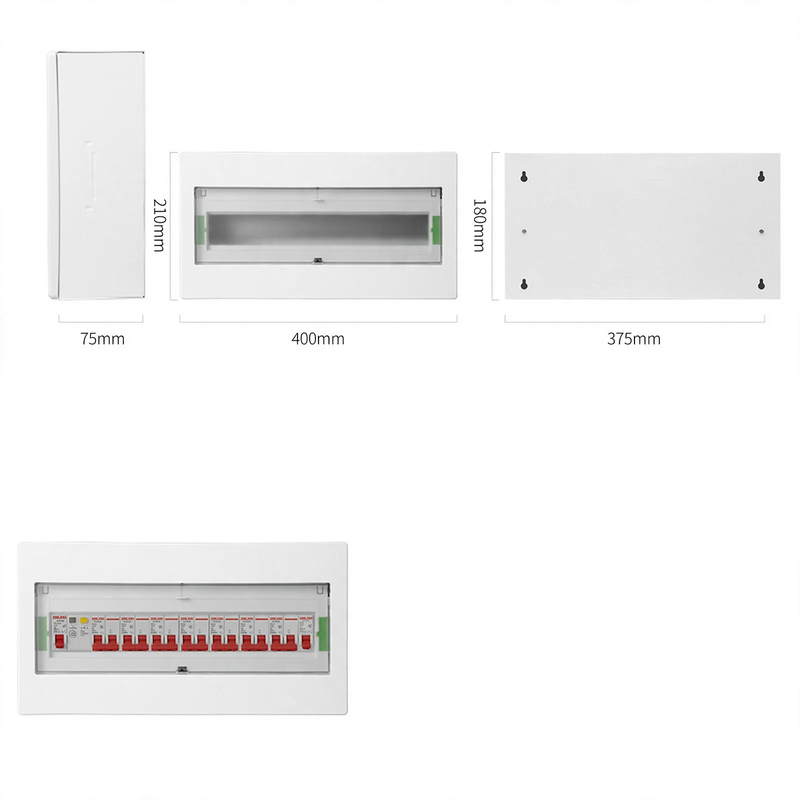 Distribution box for electrical installation, 2–16 circuits