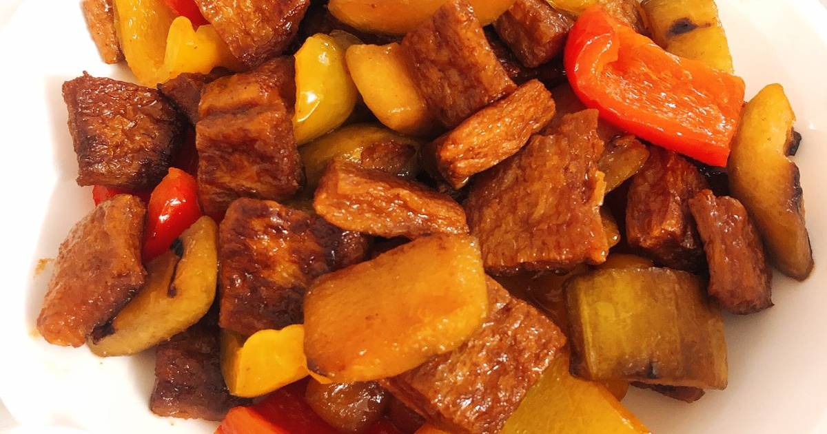 Sườn non chay sốt BBQ
