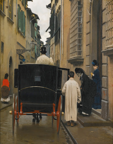 Boarding the carriage Rome 1872