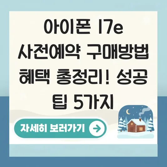 아이폰 17e 사전예약 구매방법 혜택 총정리