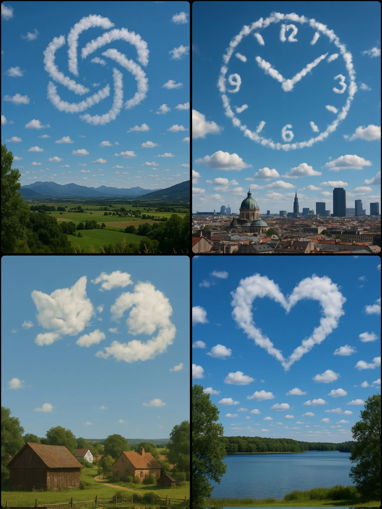 Composición de escena de nubes diurnas