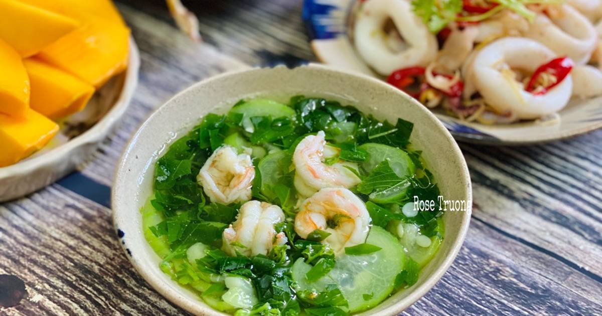 Canh Rau Tập Tàng Nấu Mướp Tôm