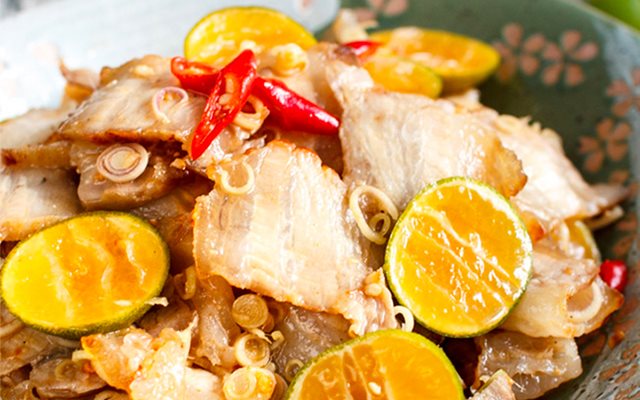 Thịt Ba Chỉ Trộn Sả Tắc