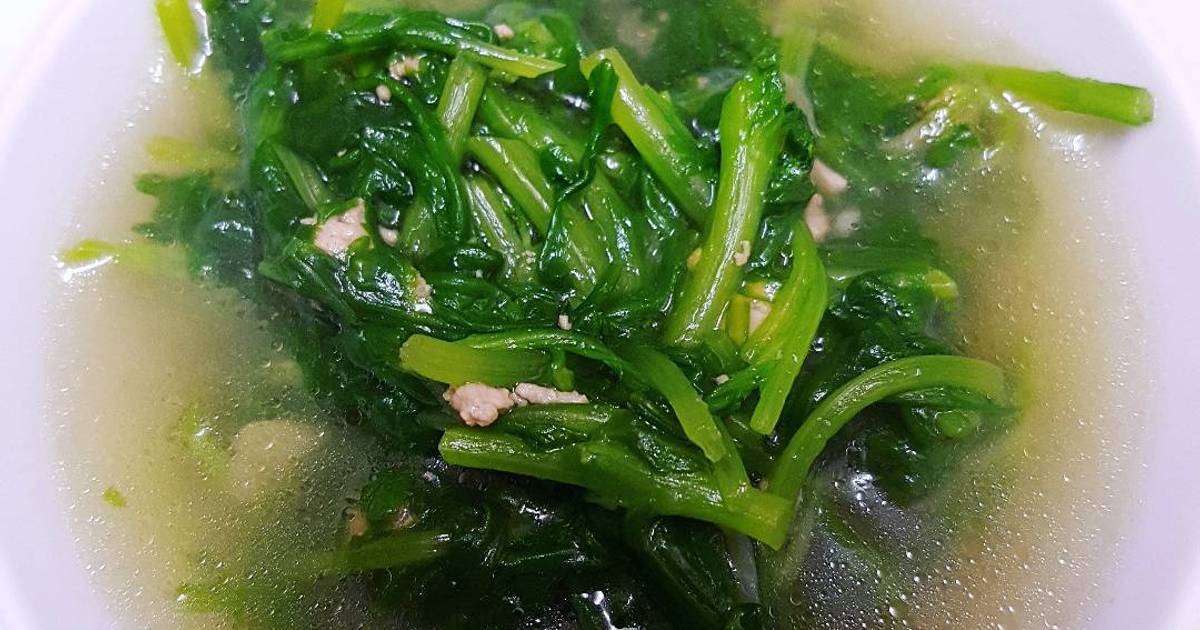 Canh cải cúc thịt băm