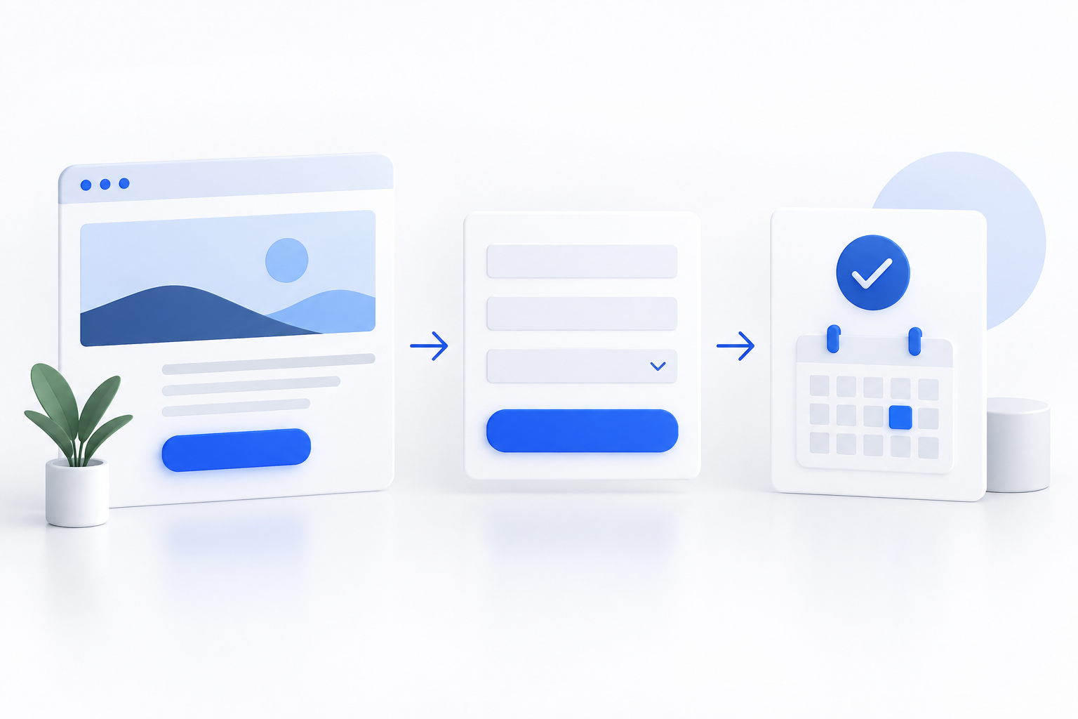 Conversion-focused website path from visitor to conversation