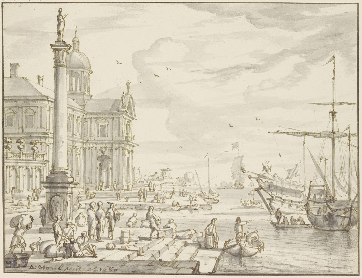 Seaport a column on the left 1680