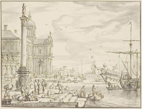 Seaport a column on the left 1680