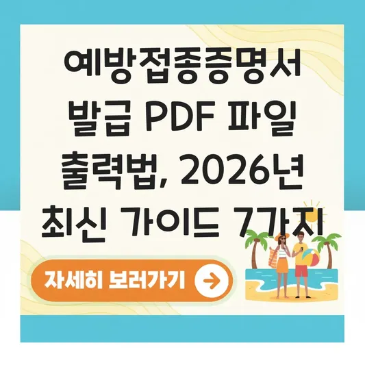 예방접종증명서 발급 PDF 파일 출력법