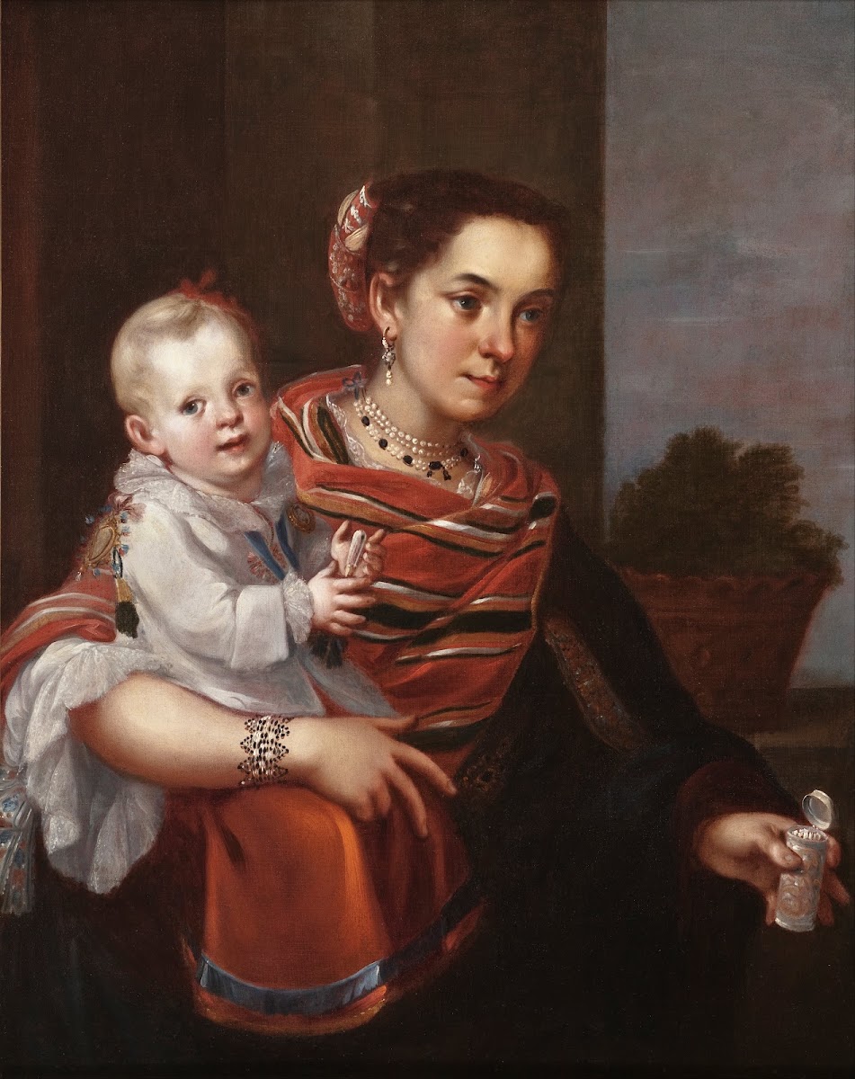 Casta Painting From Spaniard and Morisca Albino