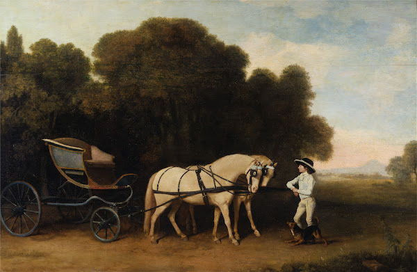 Phaeton with a pair of cream ponies and a stable lad between 1780 and 1784