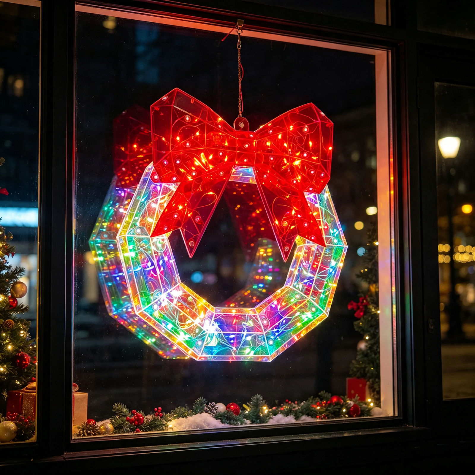 LED-Weihnachtskranz mit Farbwechsel
